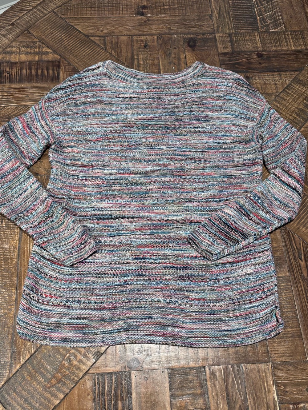 J. Jill Multicolor Striped Crewneck Sweater - Blue, Pink, Cream size small